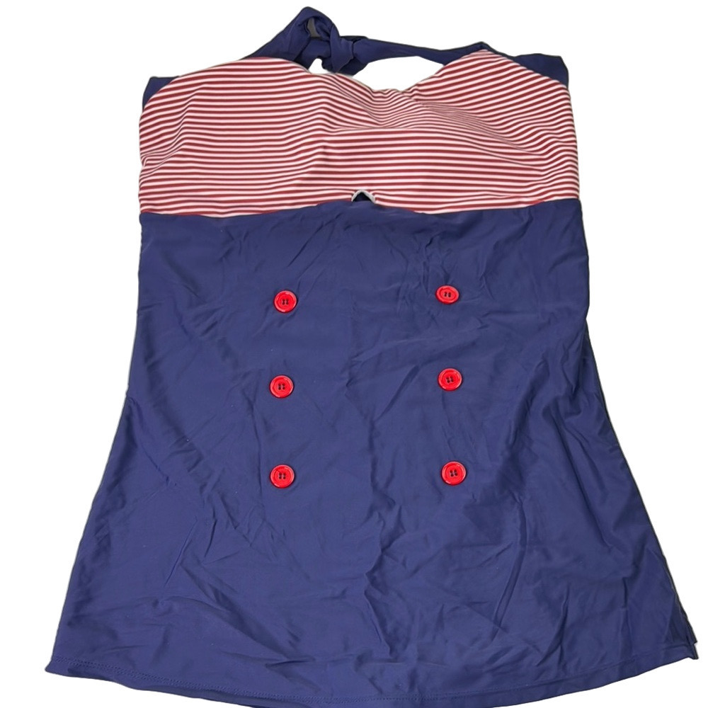 Ekouaer Nautical Striped One-Piece Swimsuit